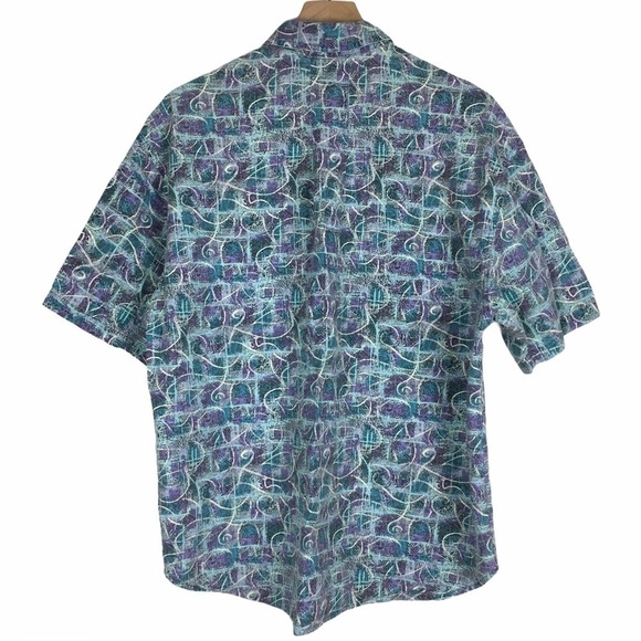 VINTAGE Gotcha Shirt Button Up 80s 90s Skate Surf Retro Tie Dye Geo Size Medium - Picture 3 of 7
